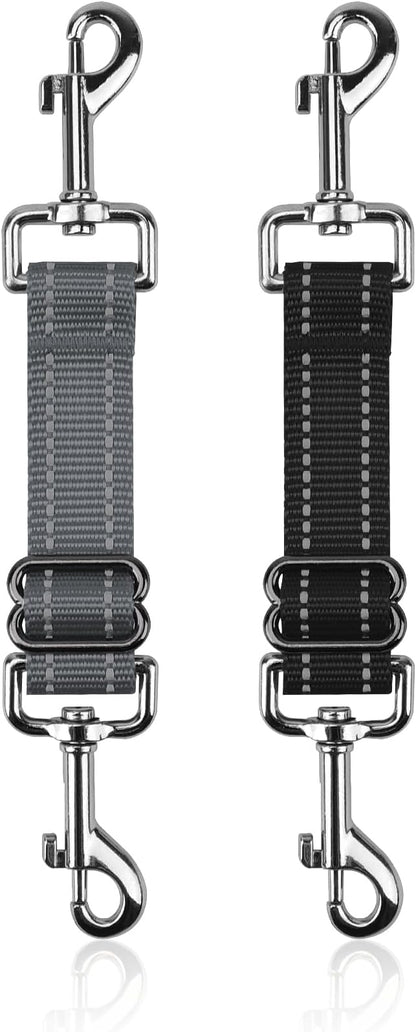 YUEPET Dog Safety Collar Clips 2 Pack Adjustable Prong Backup Clips Reflective by YUEPET