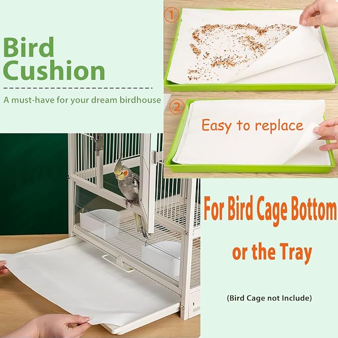 Bird Cage Liners-100PCS-11'' X 20''Disposable Non-WovenBird Cage Tray Liners - Image 3