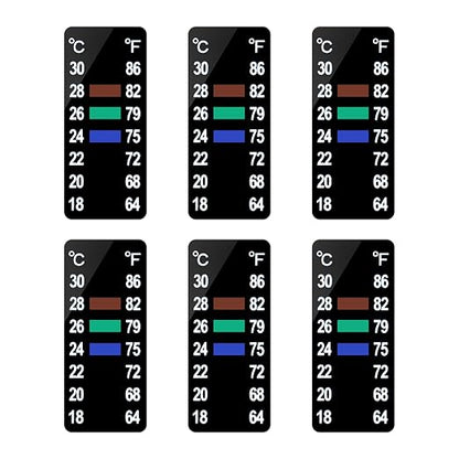 AQUANEAT 6 PCS Aquarium Thermometer Strips, Fish Tank Thermometer Sticker by Aquaneat