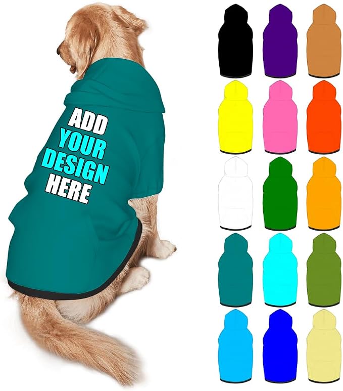Custom Dog Hoodie Personalized Photo Text Logo Name Dog Clothes, Soft & Warm by Mynvzrk