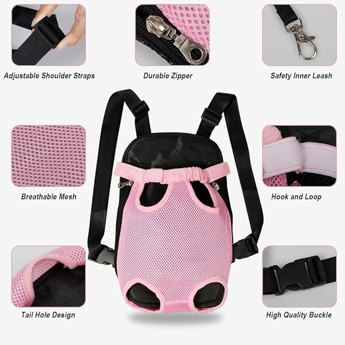 FEimaX Dog Carrier Backpack Pet Legs Out Front Cat Travel Bag, Adjustable Puppy - Image 3