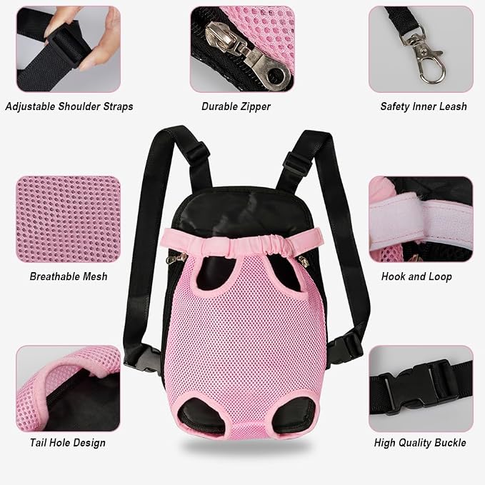 FEimaX Dog Carrier Backpack Pet Legs Out Front Cat Travel Bag, Adjustable Puppy - Image 3