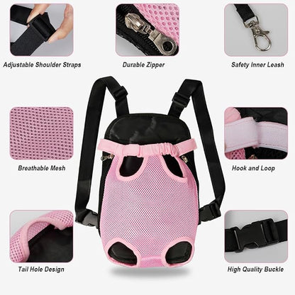 FEimaX Dog Carrier Backpack Pet Legs Out Front Cat Travel Bag, Adjustable Puppy - Image 3