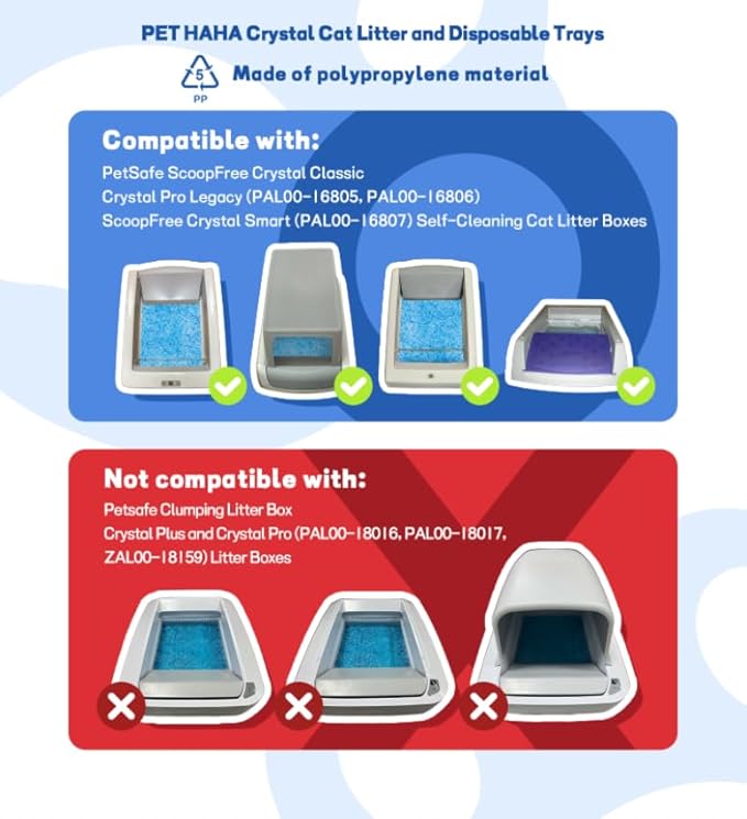 Crystal Cat Litter and Disposable Litter Trays 2 Sets Compatible - Image 2