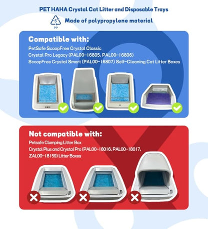 Crystal Cat Litter and Disposable Litter Trays 2 Sets Compatible - Image 2