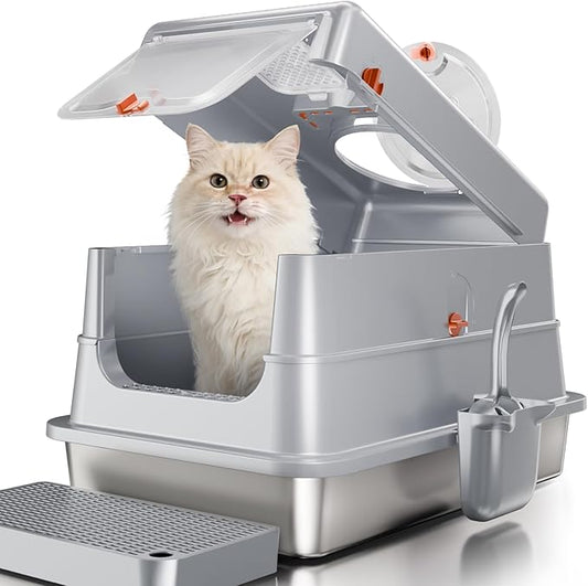 Stainless Steel Cat Litter Box by FusblomOfficial