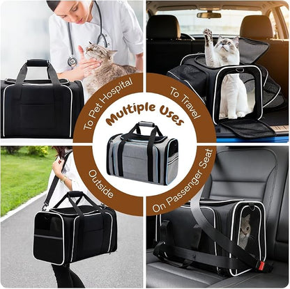 Double Expandable Cat Carrier, Airline Approved Soft-Sided Pet Travel Carrier - Image 6