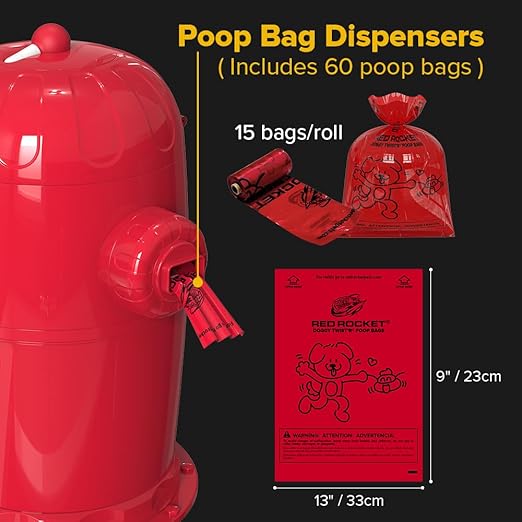 Red Rocket Pets Dog Poop Trash Can Doggy Twist'R, Odor Free Dog Waste Disposal - Image 4