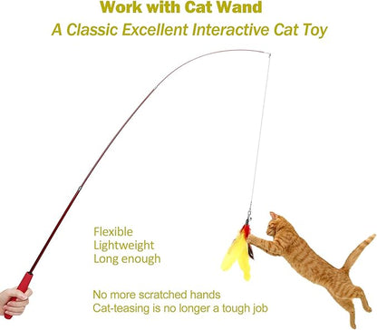 11PCS Cat Feather Toys Refills, Interactive Cat Wand Toy Replacement - Image 3