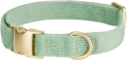Soft Cotton Dog Collar with Metal Buckle Adjustable Heavy Duty Comfy Corduroy - Image 2