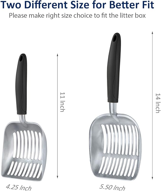 WePet Cat Litter Scoop, Aluminum Alloy Sifter, Kitty Metal Scooper, Deep Shovel - Image 3