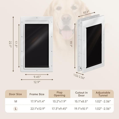 Never Rust Dog Door with Durable Plastic Frame, Large Doggy Door - Image 6
