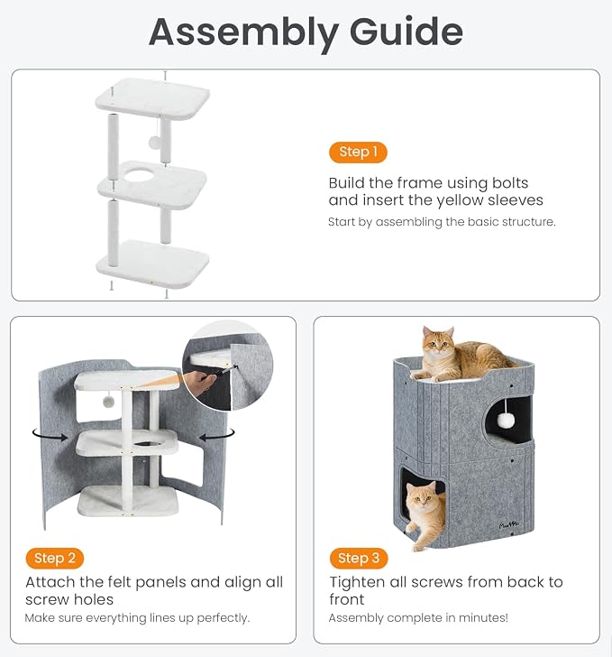 Made4Pets Cat House for Indoor Use, 2-Storey Cube Bed Cave, Covered Hideaway - Image 9