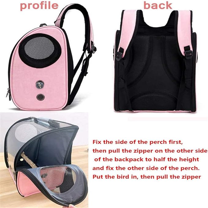 Bird Carrier Clear Parrot Outing Backpack APET Transparent Acrylic Bird Travel - Image 9