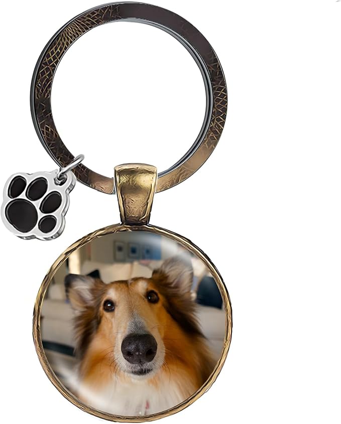 Custom Pet Photo Keychain Personalized Photo Pawprint Dog Tag Keychain Engraved - Image 4