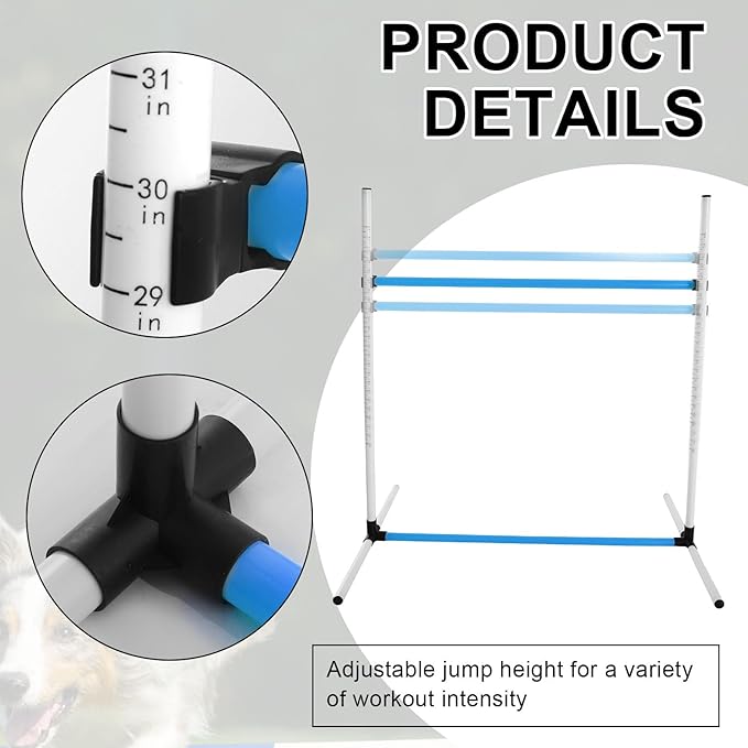 6 Pcs Dog Agility Training Equipments Dog Agility Jumps Hurdles Adjustable - Image 3
