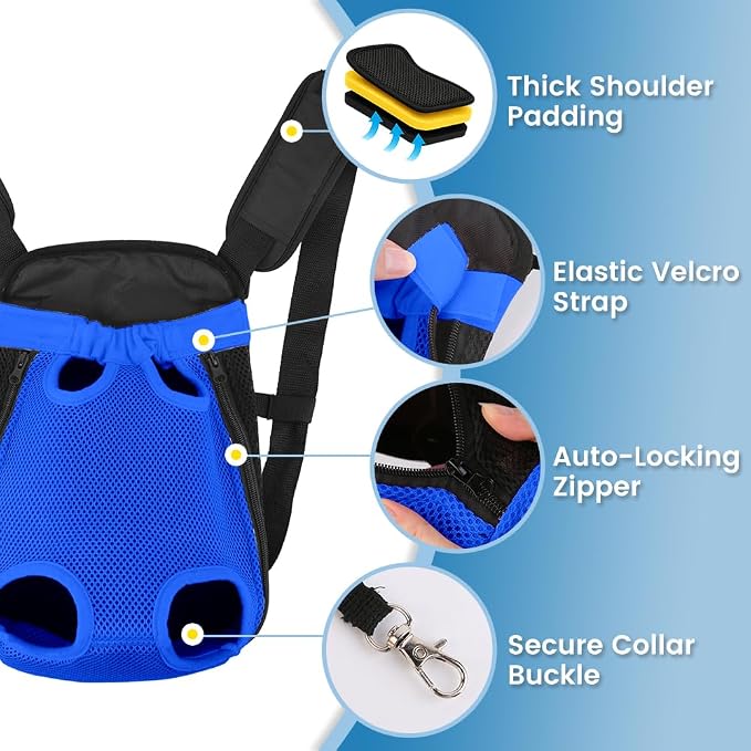 Dog Backpack Carrier, Thick Straps & Cushion, Pet Sling Front Backpacks - Image 5