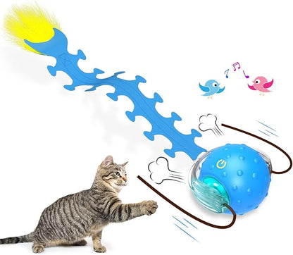 Interactive Cat Toys Ball for Indoor Cats Fast Rolling on Carpet, Chirping & by Giociv