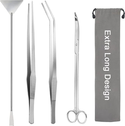 Aquarium Aquascape Tools Kit 15in, 4 in 1 Anti-Rust Aquatic Plant Aquascaping by LuxivLLC