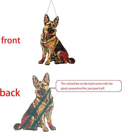 German Shepherd Window Hanging Decor Suncatcher Dog ，Stain Acrylic Window - Image 2