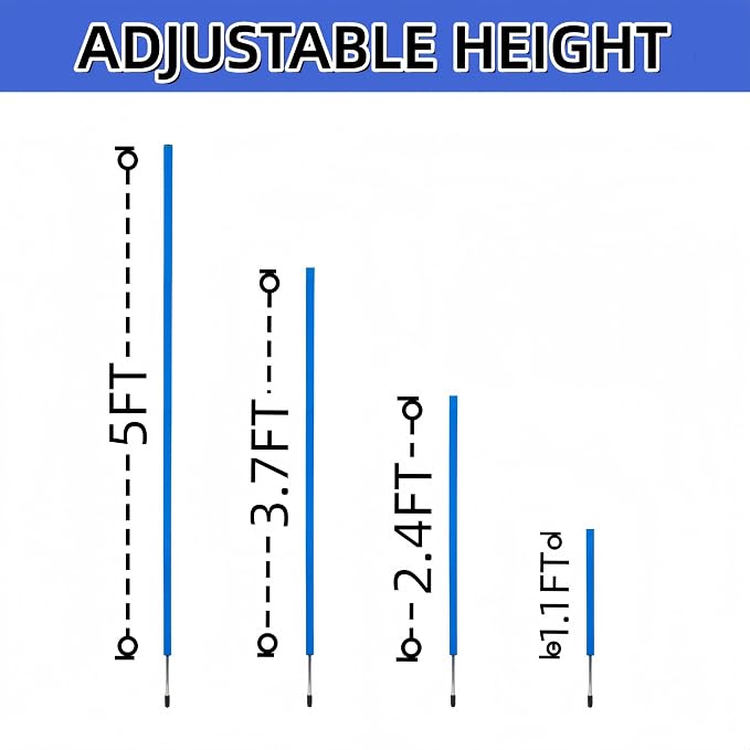 6 Pcs Soccer Agility Poles for Training, 5 FT Adjustable Speed and Agility - Image 3