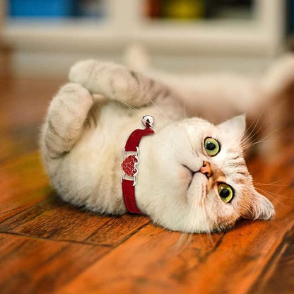 Heart Bling Cat Collar with Safety Belt and Bell Adjustable 8-10 inches - Image 6