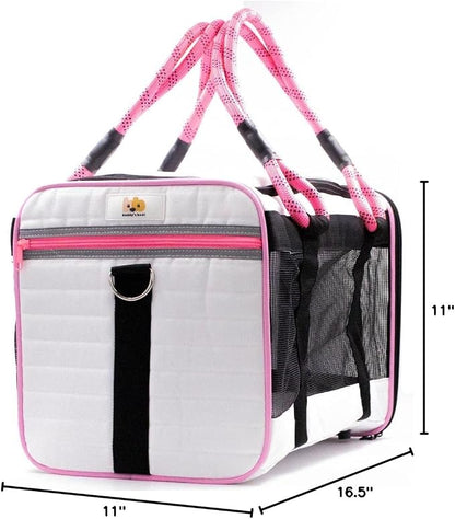 Buddy's Best Airline Approved Pet Carrier – White & Pink Heavy Duty, Fits Under - Image 10
