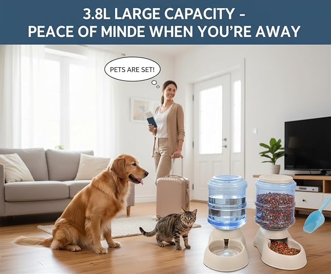 Pet Feeding Solution Automatic Cat & Dog Cafe Feeder and Water Dispenser in Set - Image 3