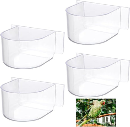 LemonRoad 4 Pcs Bird Cage Feeder Food Water Feeder by Unknown