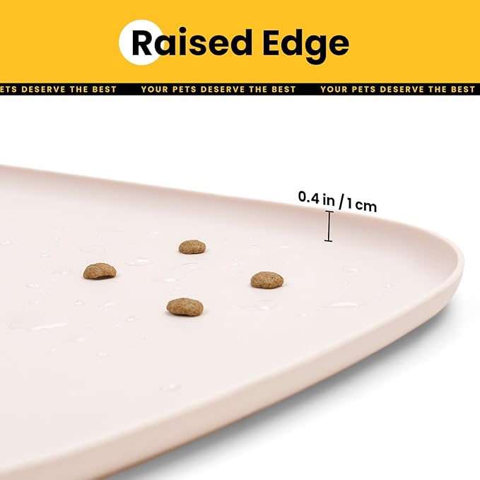 Silicone Dog Food Mat with Side Pocket & Hook Hole, Soft Raised Edges, Easy - Image 5