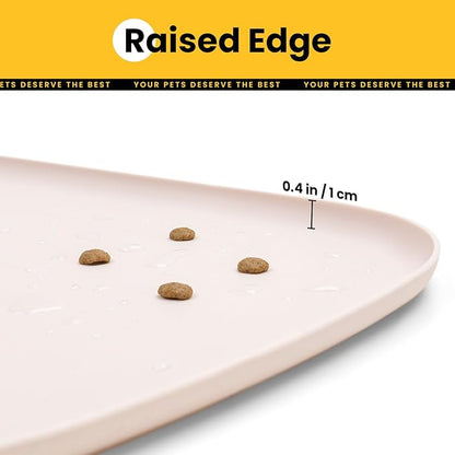 Silicone Dog Food Mat with Side Pocket & Hook Hole, Soft Raised Edges, Easy - Image 5