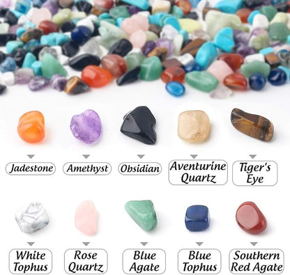 JOHOUSE Quartz Crystals, Crushed Chips Tumbled Polished Stone Beads Irregular - Image 3