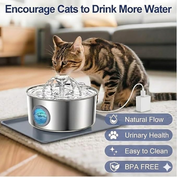 Stainless Steel Cat Water Fountain - Image 2