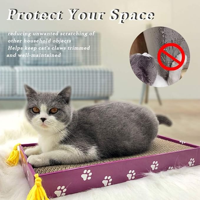 PEEKAB Cat Scratcher Cardboard Wide Scratching Board Reversible Corrugate Cat - Image 3