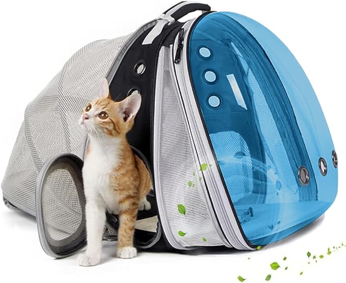 Dual Expandable Polarized Blue Cat Backpack Carrier, Fit up to 20 lbs, by halinfer