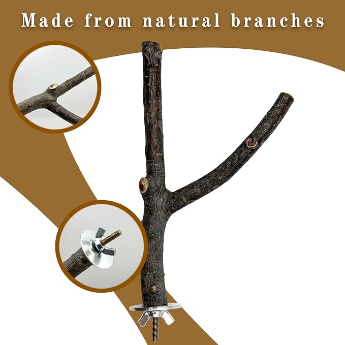 5Pcs Natural Wooden Bird Perch Set – Parrot Perch Toys, Bird Cage Perches - Image 5