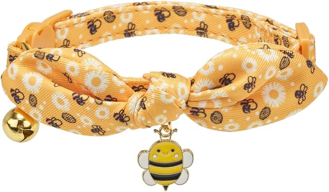 2 Pack Cotton Cat Collar, Removable Bowtie, Floral Pattern, Safety Breakaway - Image 2