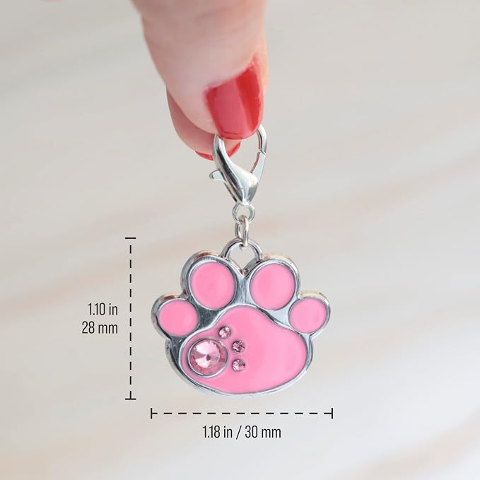 PAWNIMALS Paw Shape Dog ID Tag Stainless Steel Custom Laser Engraved, Cute - Image 3