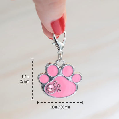 PAWNIMALS Paw Shape Dog ID Tag Stainless Steel Custom Laser Engraved, Cute - Image 3