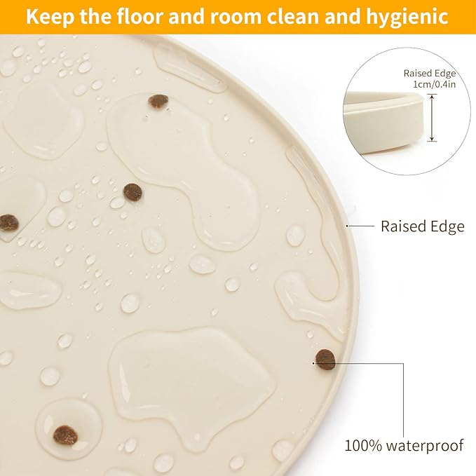 Ptlom Silicone Pet Feeding Mat for Dogs and Cats, High-Lips Pet Placemat - Image 5