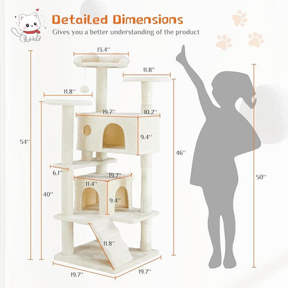 Sweetcrispy 54 Inch Cat Tree Tower, Indoor Cat Condo - Image 4