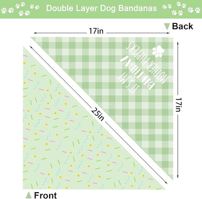 Birthday Dog Bandanas, Double Side All 4 Patterns Reversible Large Pet Bandanas - Image 7