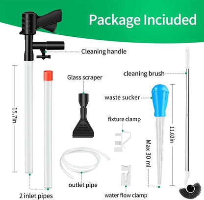 Aquarium Gravel Cleaner, Fish Tank Cleaner, Manual Vacuum Water Changer - Image 3