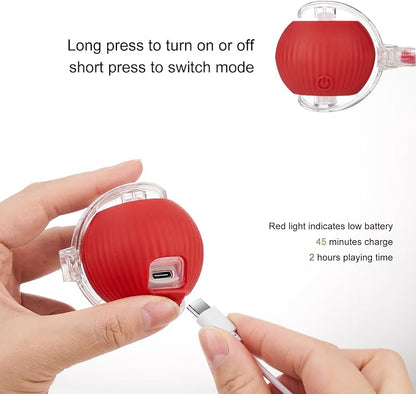 Interactive Dog Cat Toy Ball, Upgraded Rechargable Smart Automatic Rolling Pet - Image 6