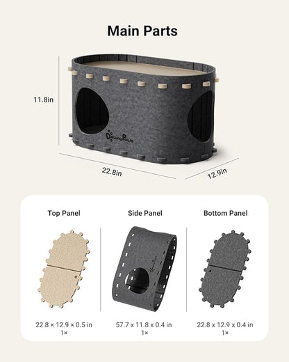 DownyPaws Cat House for Indoor Cats, Cat Bed Cave for Multiple & Large Cats Up - Image 9