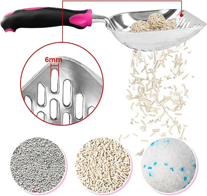 Cat Litter Scoop-Metal Cat Scooper-Long Handle Scoop, Cat Scooper-Poop - Image 3
