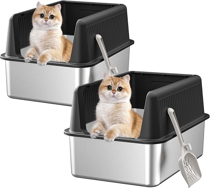 2PACK Stainless Steel Cat Litter Box by Unknown