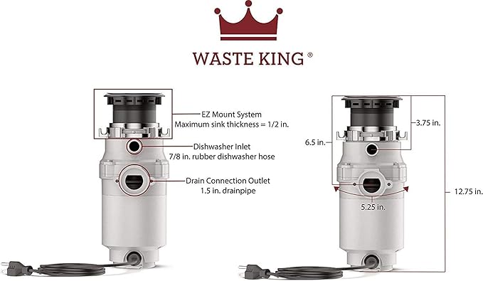 Waste King Garbage Disposal for Kitchen Sink - Image 3