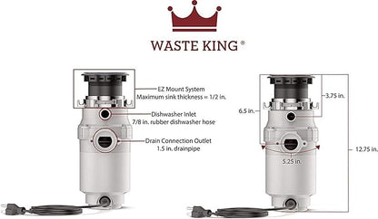 Waste King Garbage Disposal for Kitchen Sink - Image 3