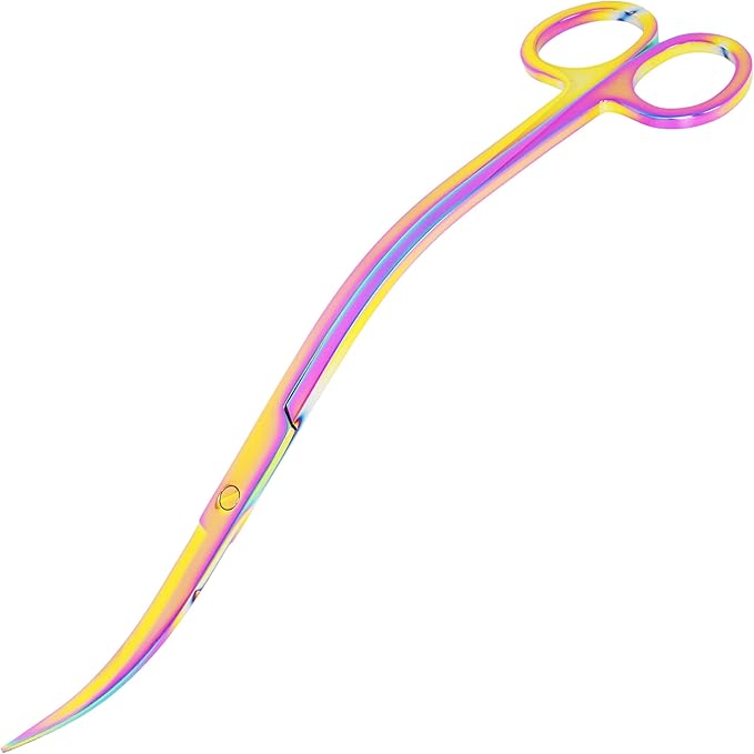 Mandala Crafts Rainbow Stainless Steel Curved Aquarium Scissors by MandalaCrafts